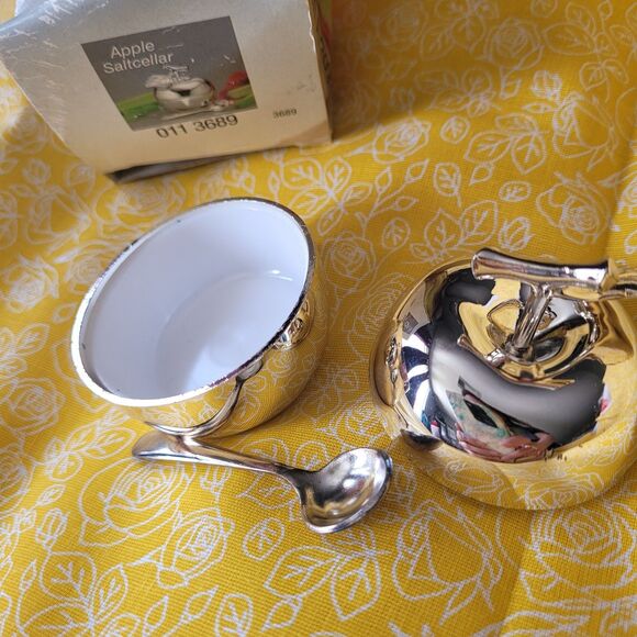 Lot Of 3 Silver Plated WM Rogers Bon Bon Oneida Jam Jar Lidded Apple Saltcellar - Picture 5 of 11